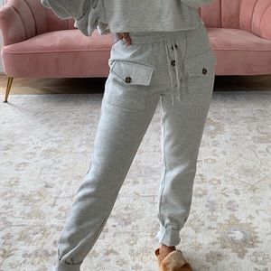 Missguided grey joggers with button
